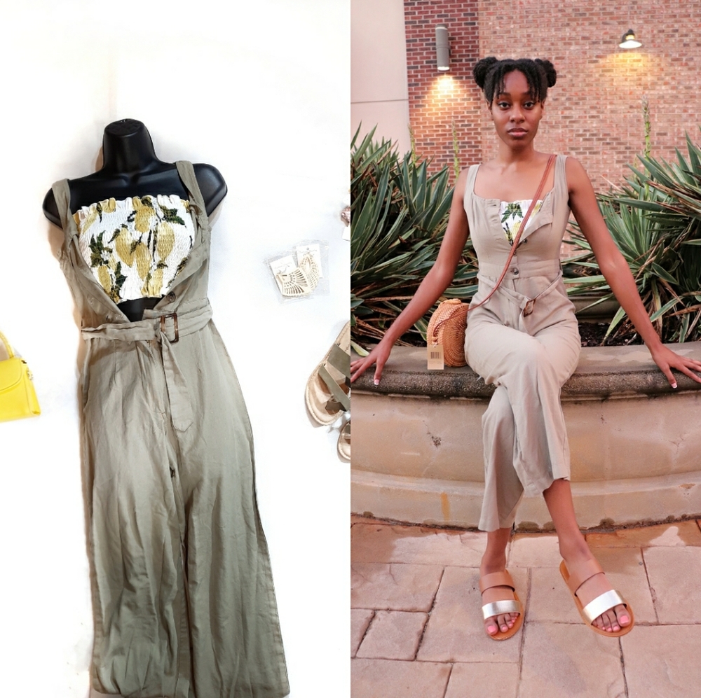 Green jumpsuit Set